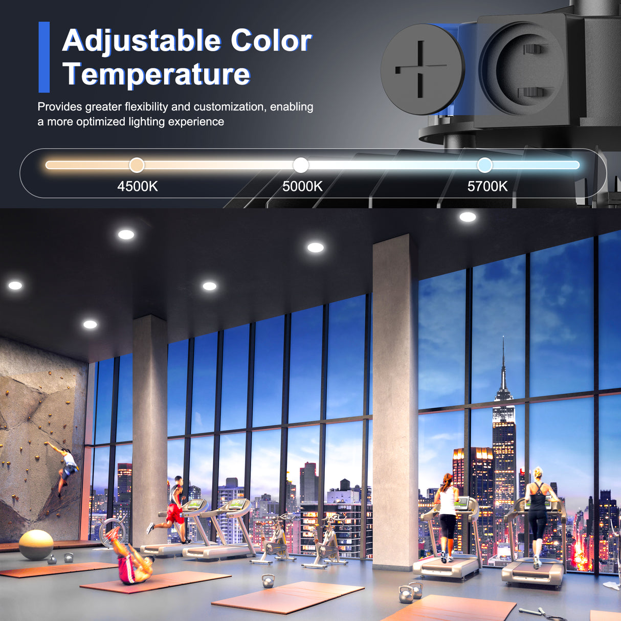 LED High Bay Light - UFO05 Series,150W,22500lumens,Selectable Wattage&CCT,100-277V,With MICROWAVE EXPANSION PORT 120°,US PLUG