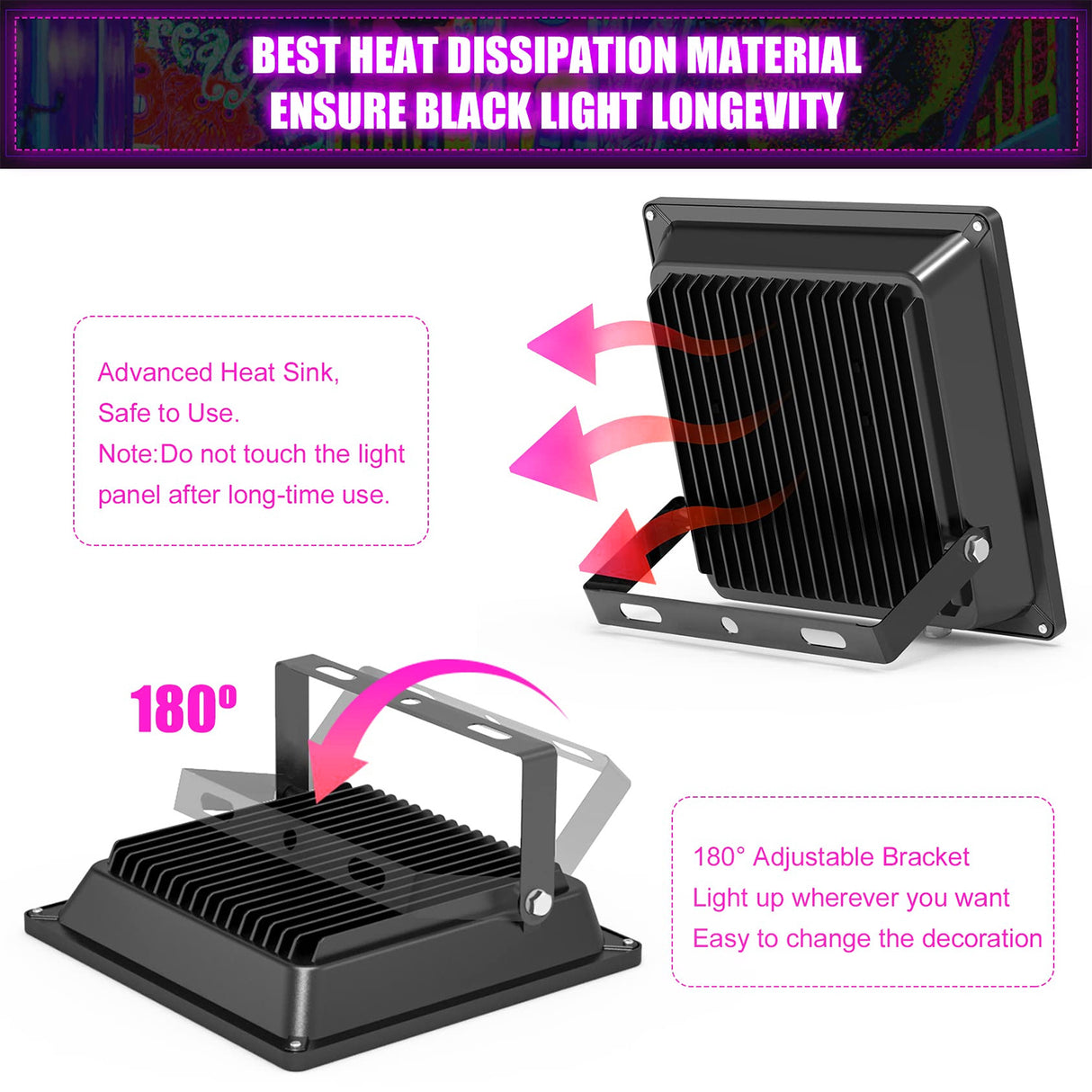 LED Wall Washer Light - UV Series,150W,410NM,AC120V