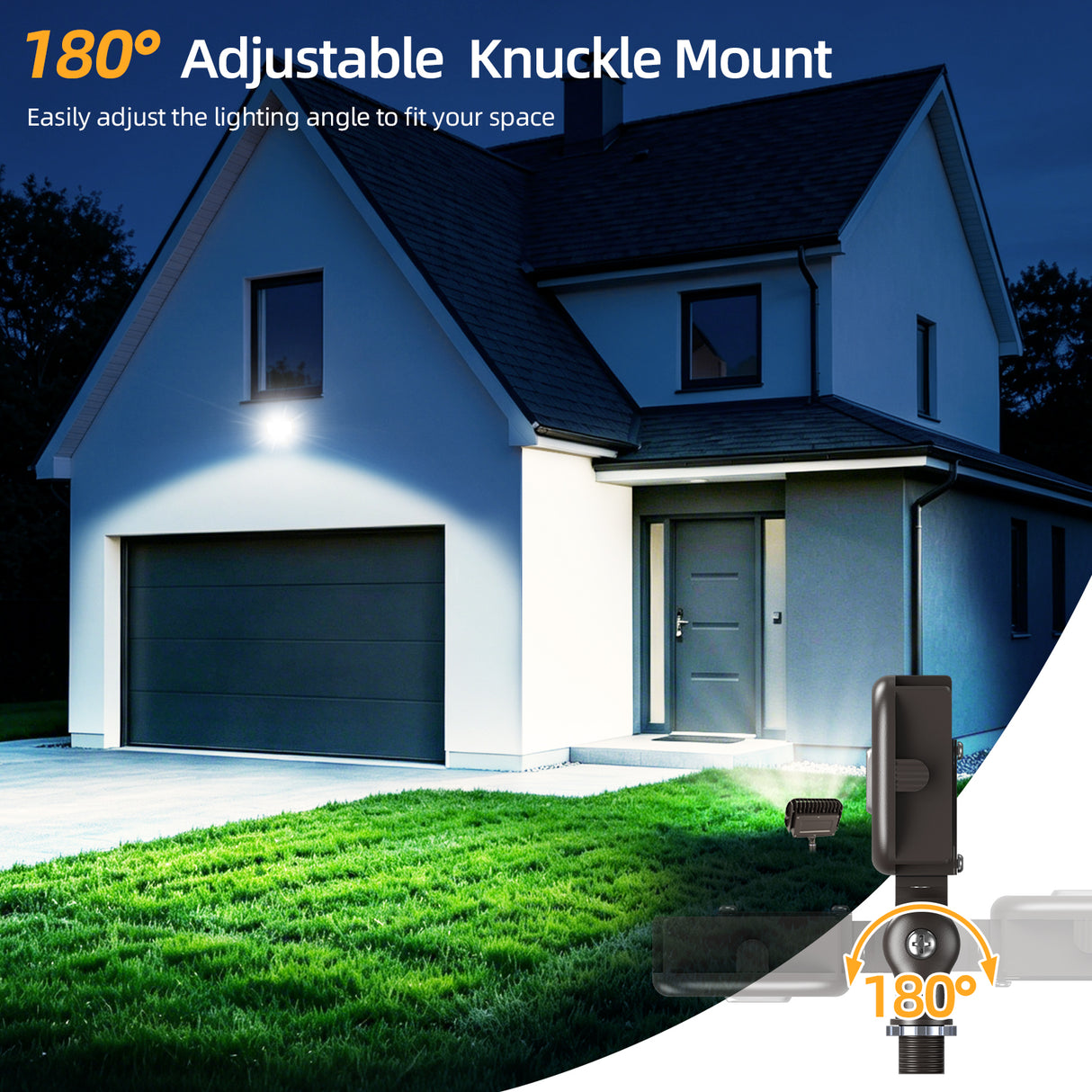 LED Knuckle Flood Light - KFL Series,15W,4000K,100-277V
