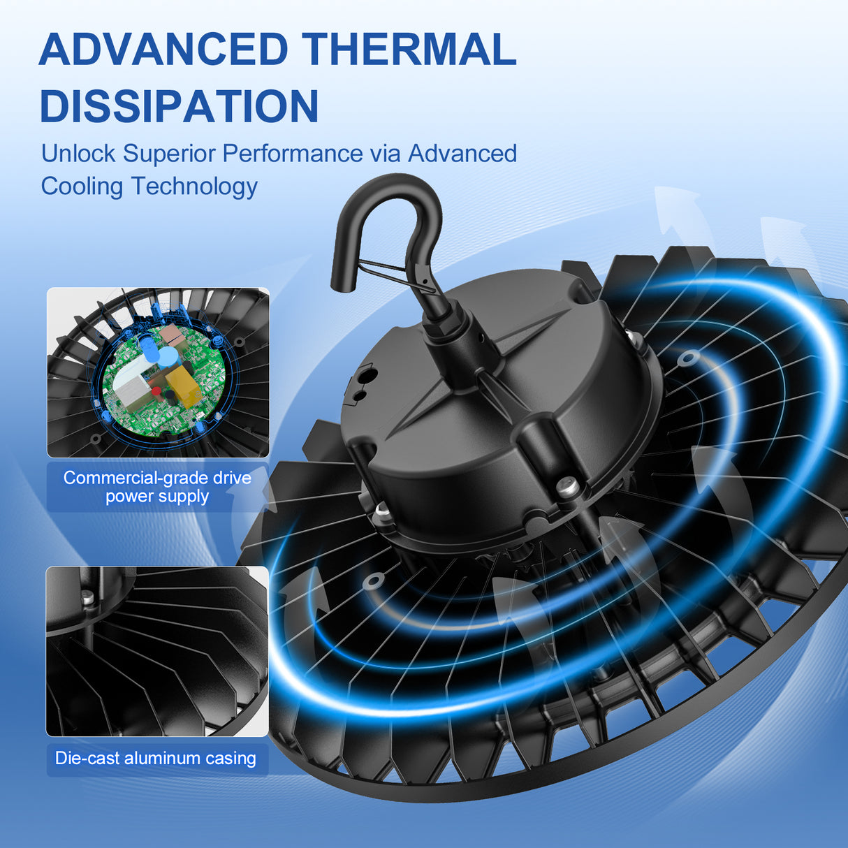 NGTLIGHT LED High Bay Light - UFO05 Series, 150W, Selectable Wattage, 5000K, 100-277V, 120° Beam Angle