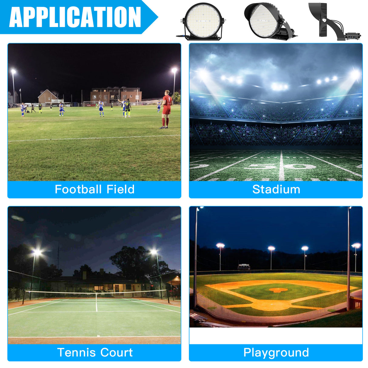 LED Sport Stadium Light - SSL Series,600W,Selectable Wattage,5000K,100-277V,60° Beam Angle