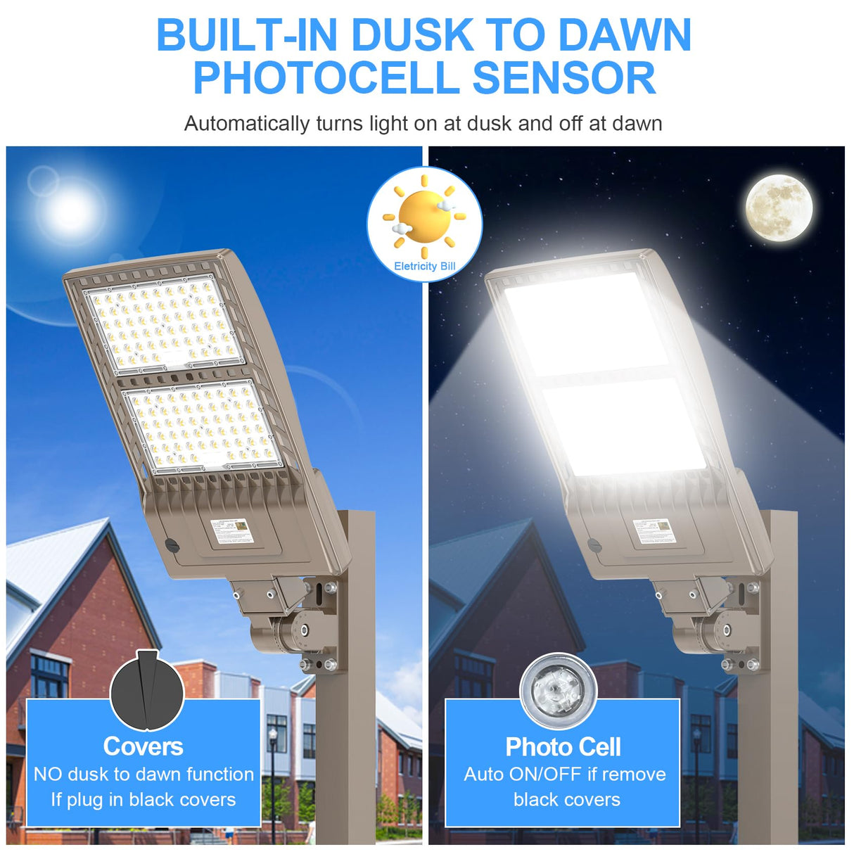 NGTLIGHT LED Parking Lot Light - SB Series 400W,56000lumens,Selectable Wattage,5000K,100-277V,Built in Photocell,No Bracket