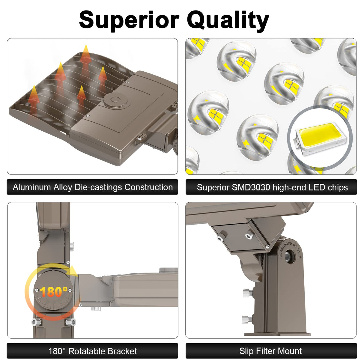 LED Parking Lot Light - SB Series With slip Fit Mount,150W,21000lumens,5000K,277-480V
