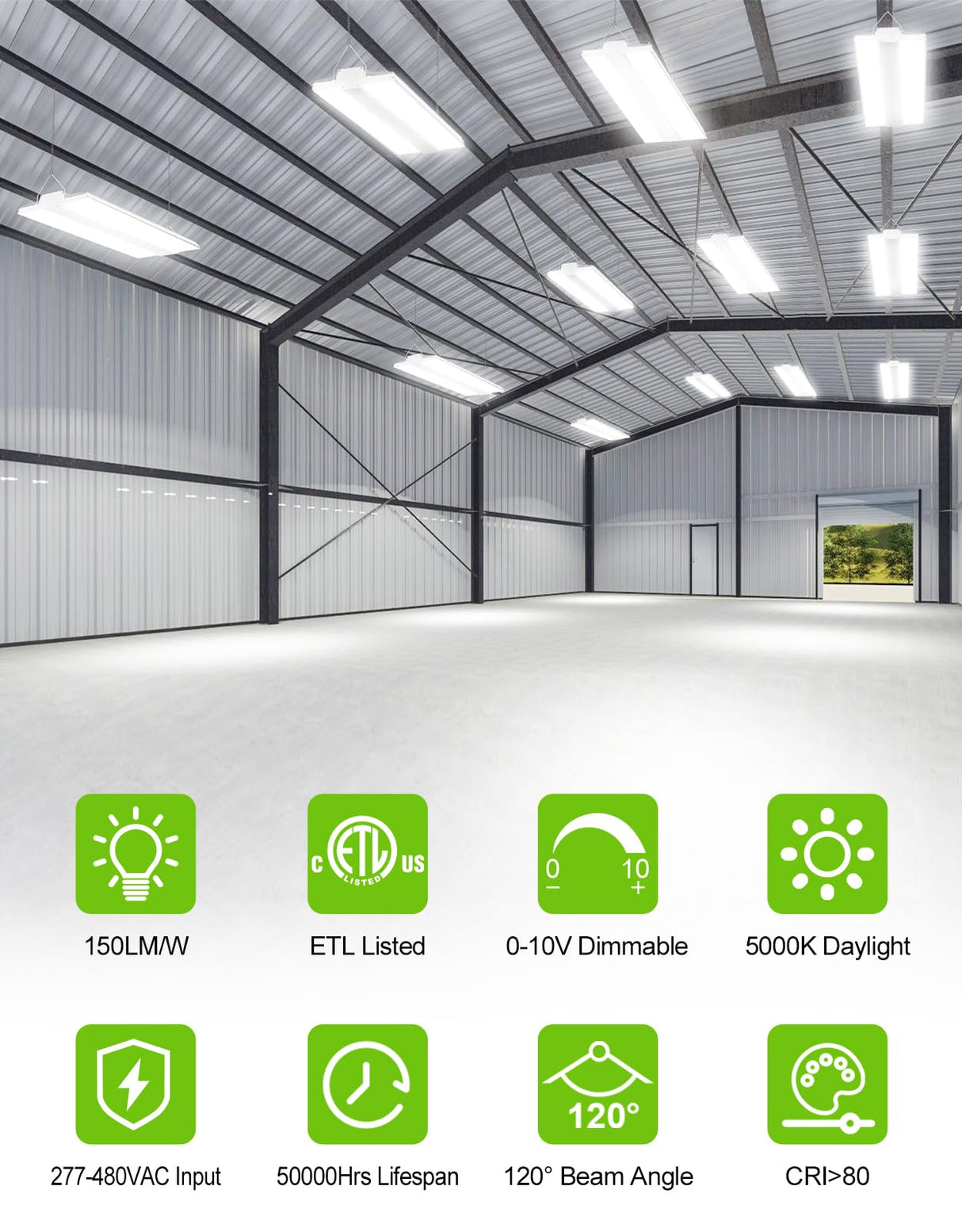 LED Linear High Bay Light - LHB Series,300W,45000lumens,5000K,277-480V