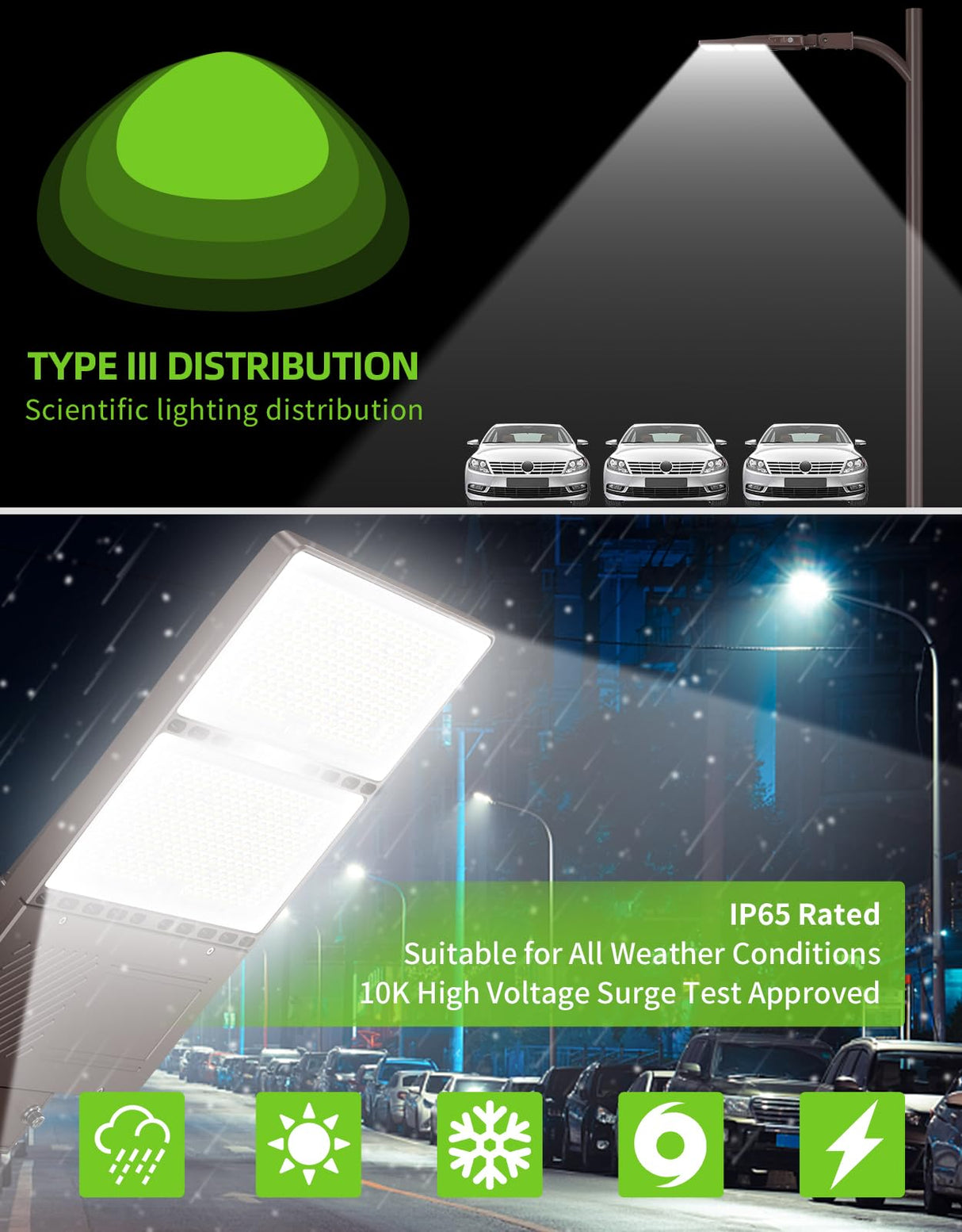 NGTLIGHT LED Parking Lot Light - PL Series,320W,Selectable Wattage,5000K,277-480V,Dusk to Dawn,Universal Mount