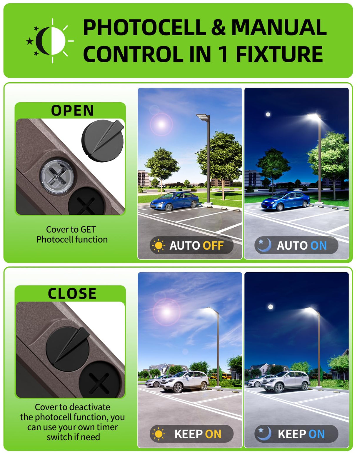 NGTLIGHT LED Parking Lot Light - PL Series,350W,49000lumens,Selectable Wattage & CCT,100-277V, Built in Photocell