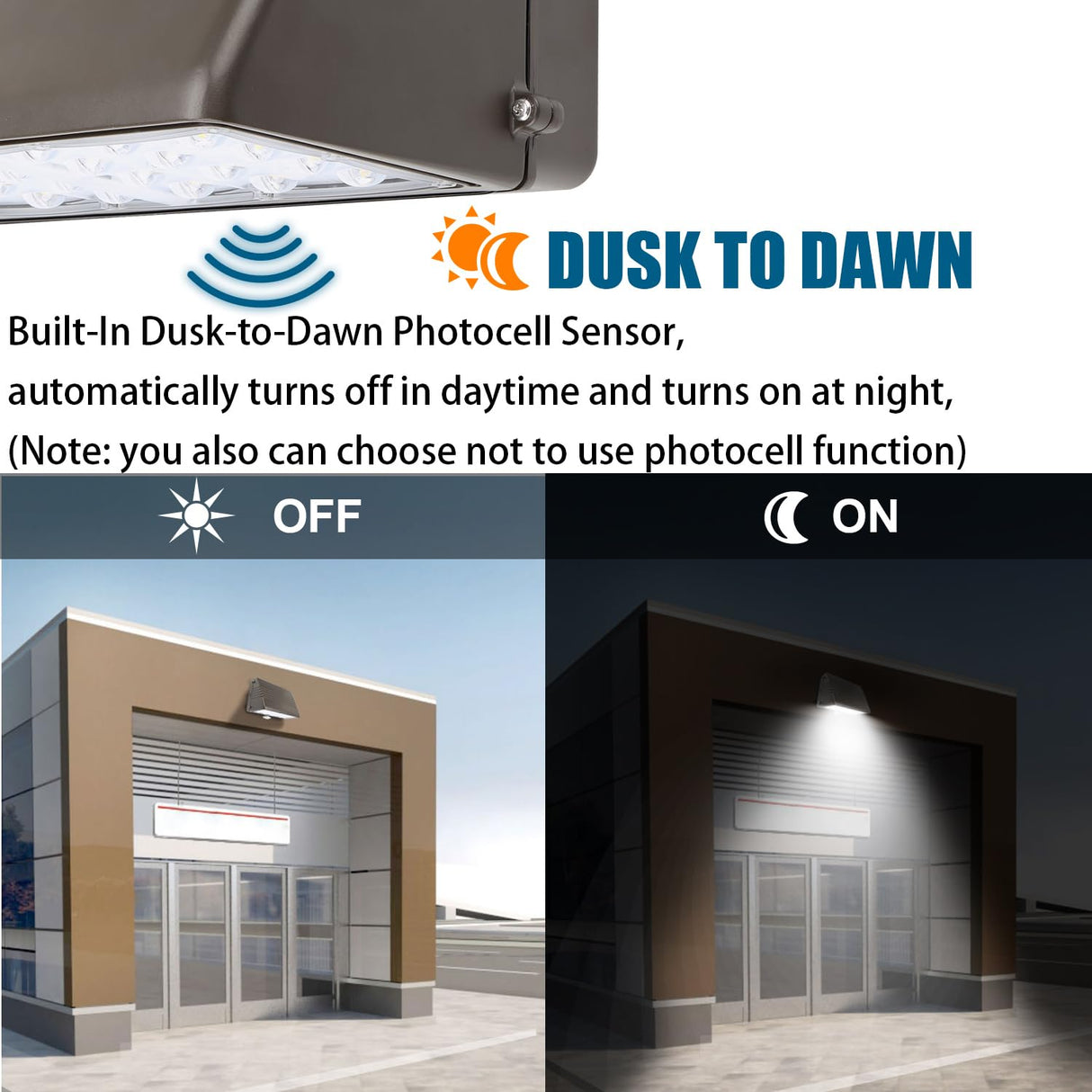 LED Wall Pack Light- FWP Series,125W,18750lumens,Selectable Wattage & CCT,100-277V