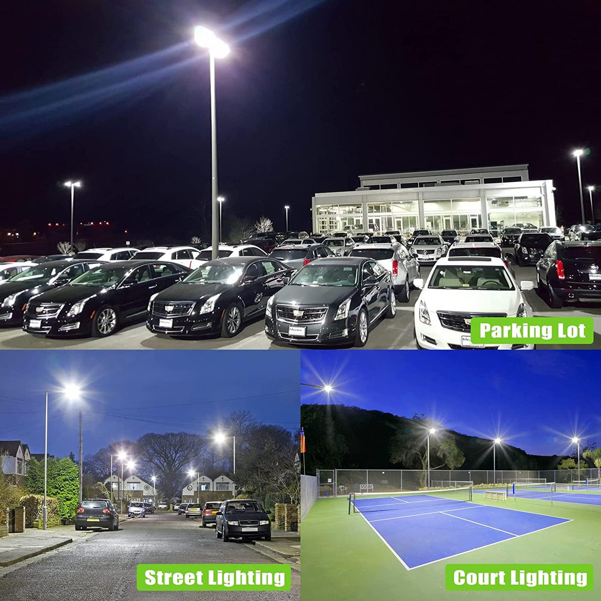 LED Parking Lot Light - PL Series,150W,22500lumens,Selectable Wattage,5000K,100-277V, Built in Photocell,Slip Fit Mount