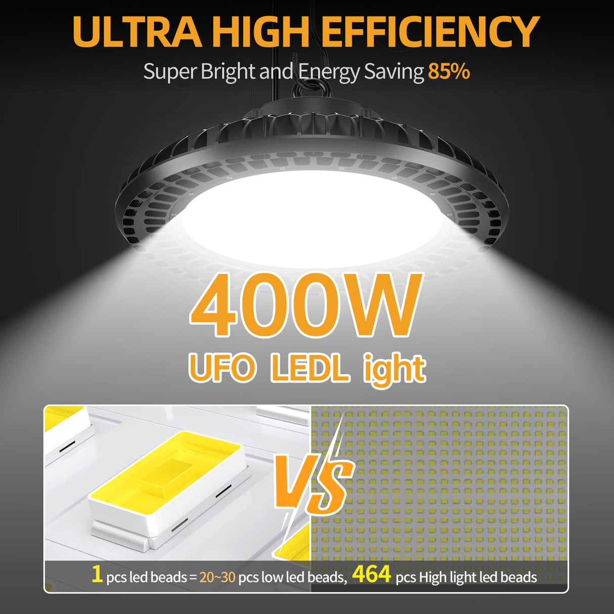 LED High Bay Light - BJR Series,400W,58000lumens,0-10V DIMMABLE,5000K,100~277V