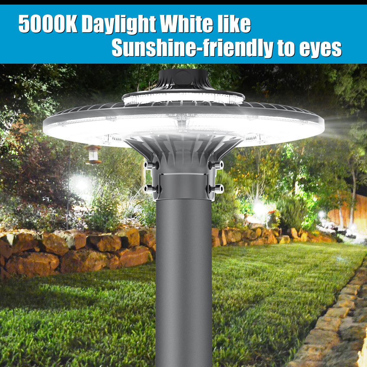 LED Circular Area Light - AL Series,200W,28000lumens,Selectable Wattage & CCT,100-277V,with Photocell