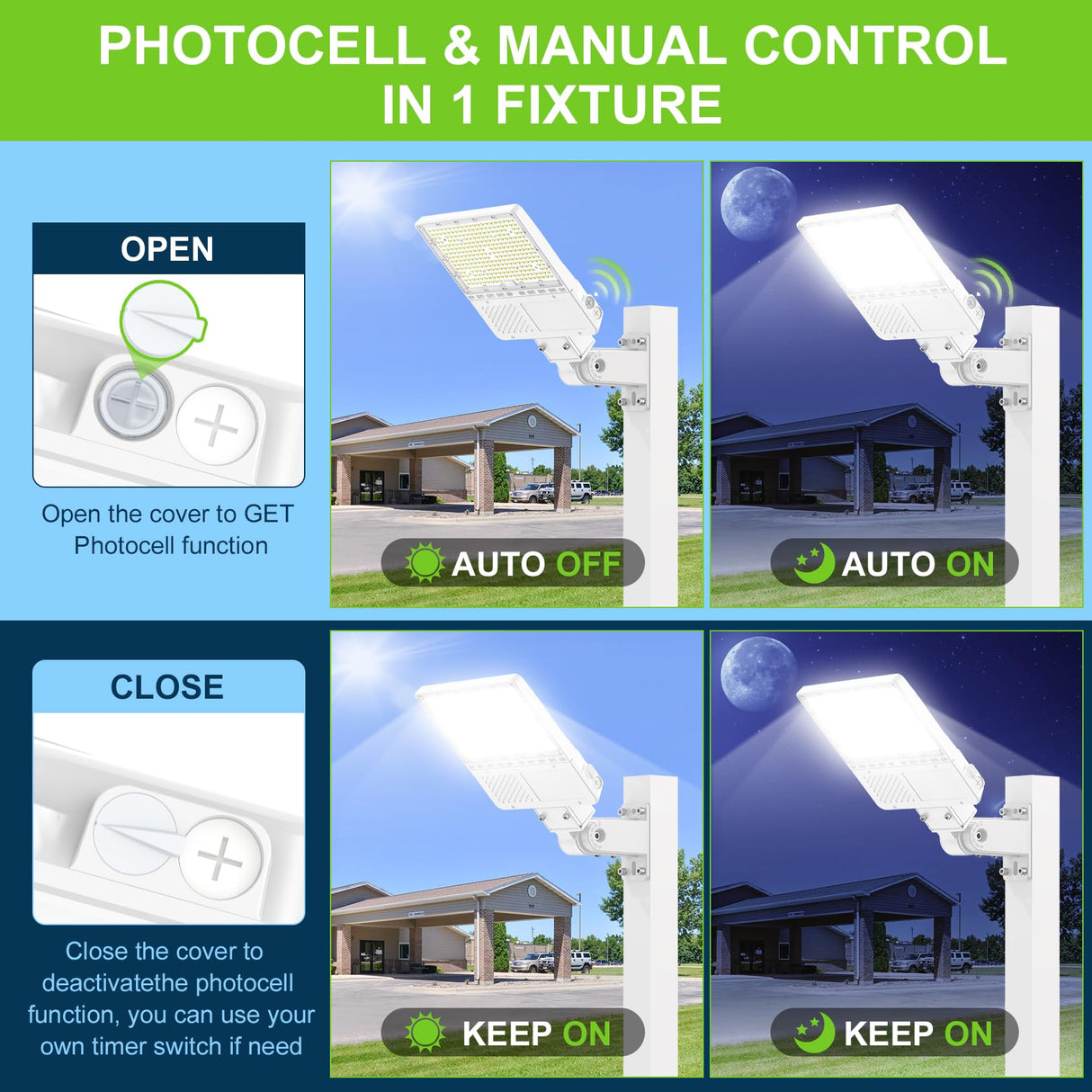 LED Parking Lot Light - PL Series With A&N BRACKET BROWN,200W,30000lumens,5000K,100-277V,Built in Photocell