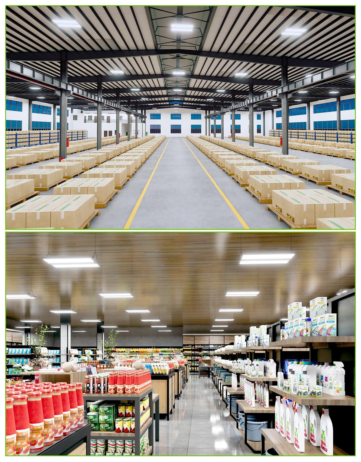 NGTLIGHT LED Linear High Bay Light - LHB Series, 150W-400W, Selectable Wattage&CCT, 100-277V