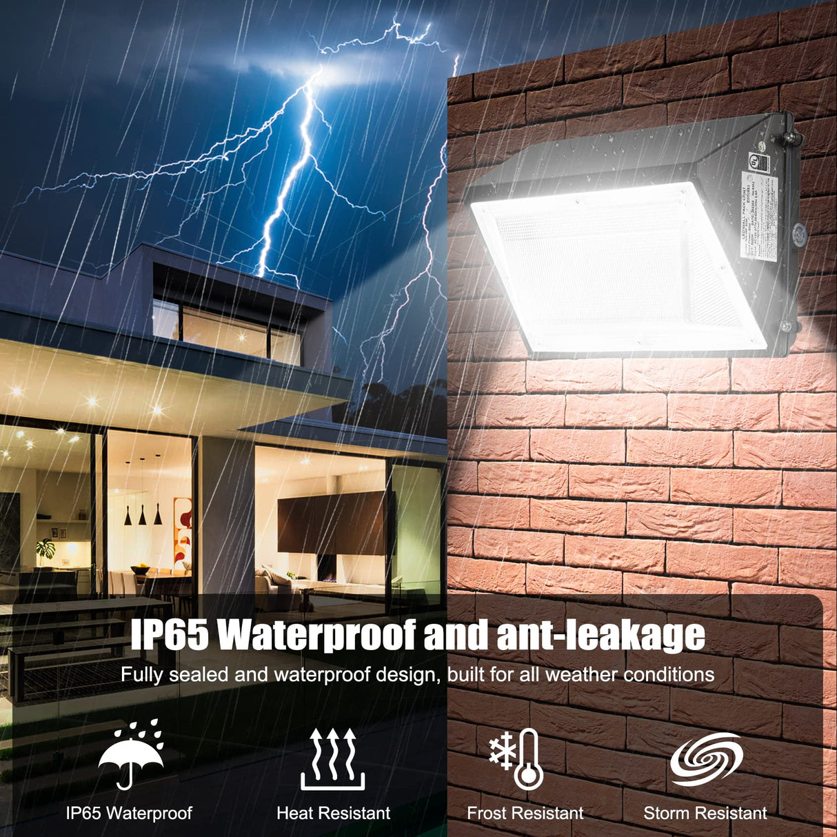 LED Wall Pack Light- WP Series,120W,16800lumens,Selectable Wattage & CCT,100-277V