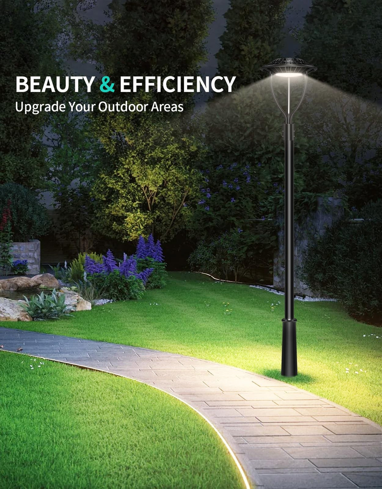 NGTLIGHT LED Post Top Light- PTA Series,100W,14000lumens,Selectable Wattage,5000K,100-277V,With Built-In Photocell