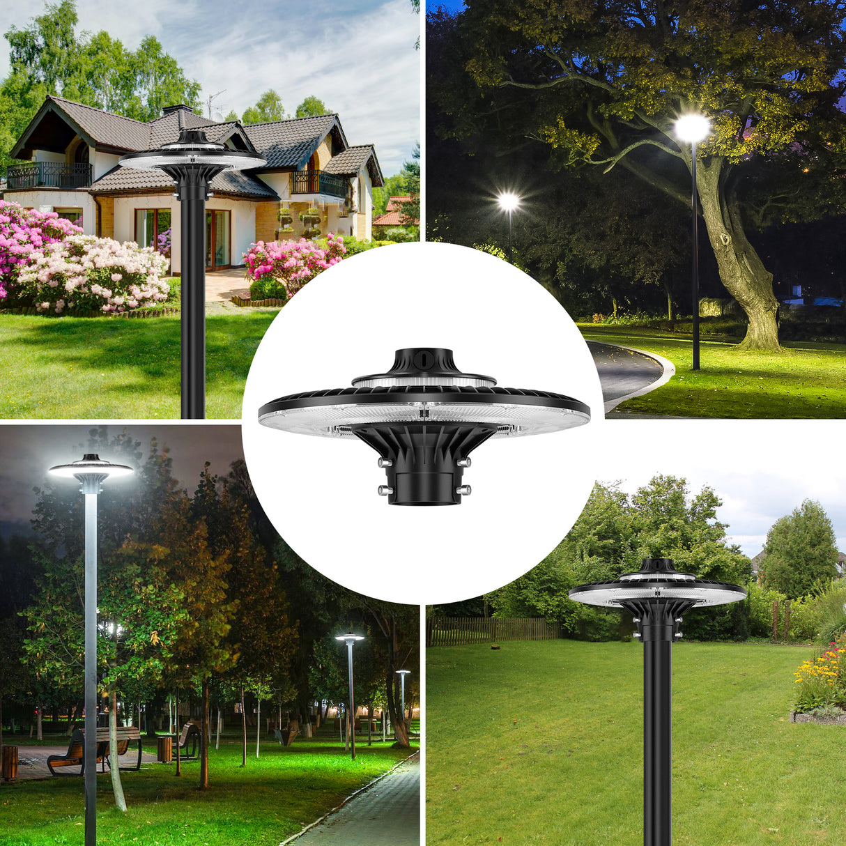 LED Circular Area Light - AL Series,200W,28000lumens,Selectable Wattage & CCT,100-277V,with Photocell