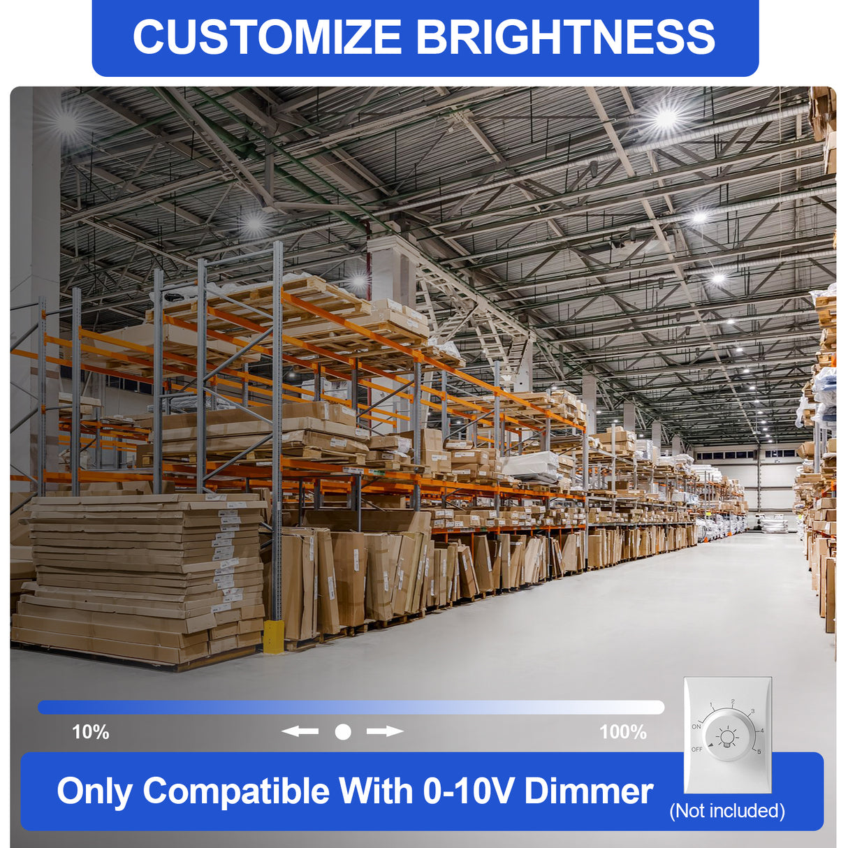 NGTLIGHT LED High Bay Light - BI Series,240W,36000lumens,Selectable Wattage&CCT,100-277V WITH US PLUG