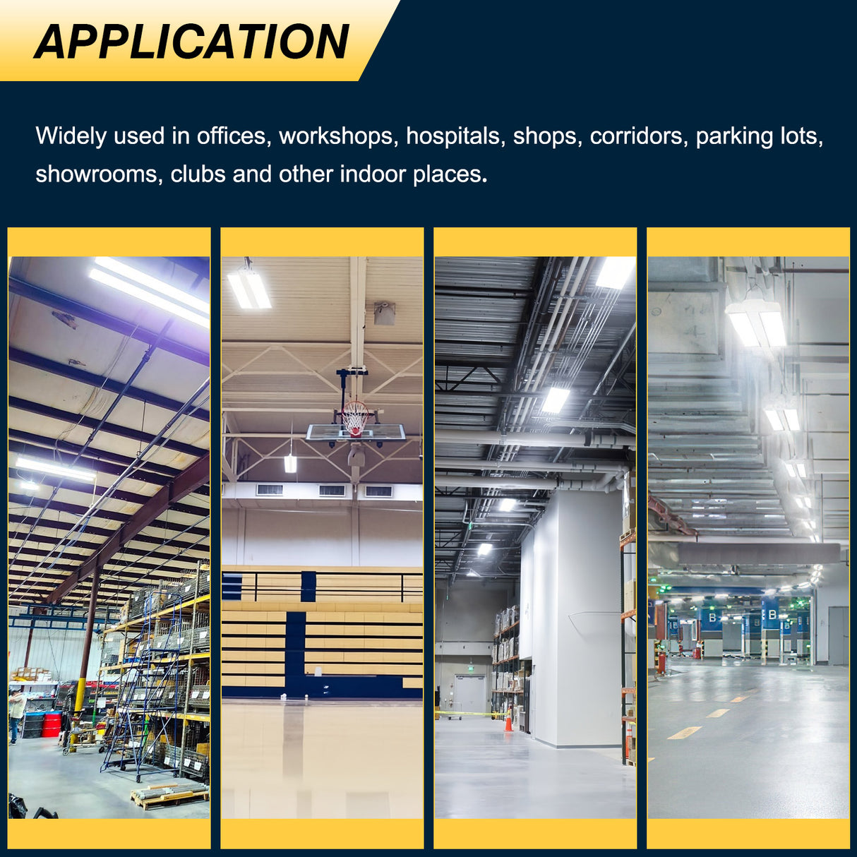 NGTLIGHT LED Linear High Bay Light - LHB06 Series,350W,Selectable Wattage & CCT,120-277V,2 Pack