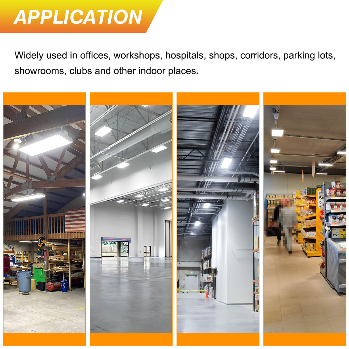 LED Linear High Bay Light - LHB07 Series,300W,45000lumens,,Selectable Wattage & CCT,100-277V,4FT,DIMMABLE,WITH AUDIO JACK SENSOR BASE