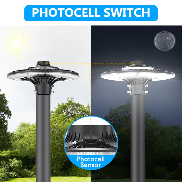 LED Circular Area Light - AL Series,200W,28000lumens,Selectable Wattage & CCT,100-277V,with Photocell