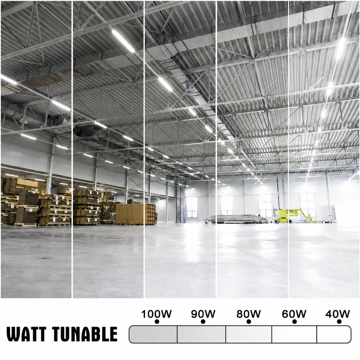 NGTLIGHT LED Strip Light - STL Series, 100W, Selectable Wattage&CCT, 120-277V, 0-10V DIMMABLE, 8FT, 4 Pack
