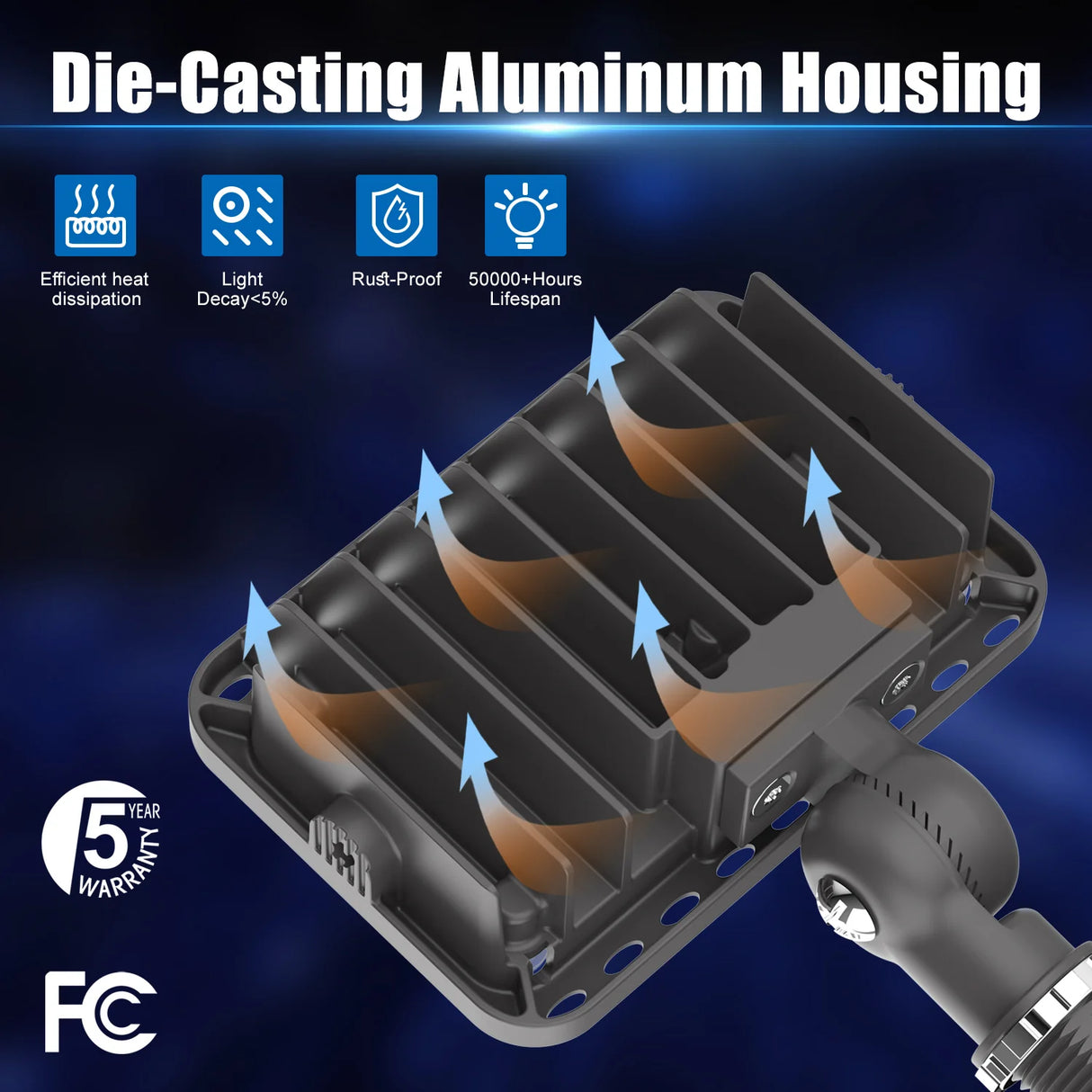 LED Knuckle Flood Light - KFL Series,20W,2200lumens,5000K,100-277V