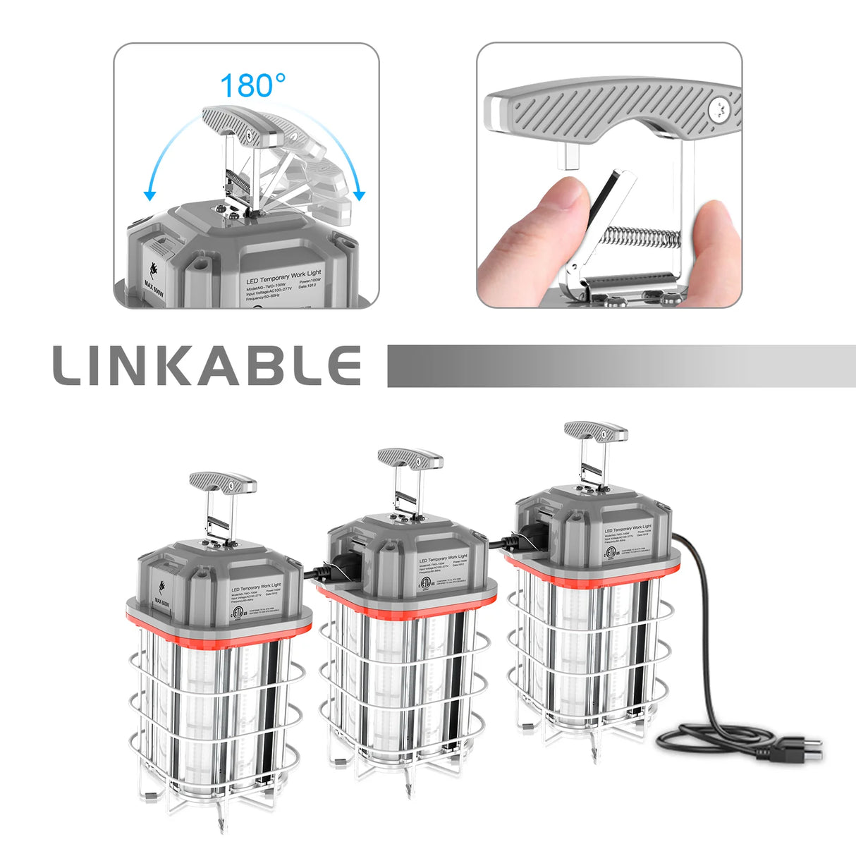 LED Square Work Light - TW Series,150W,21150lumens,5000K,100-277V,US Plug
