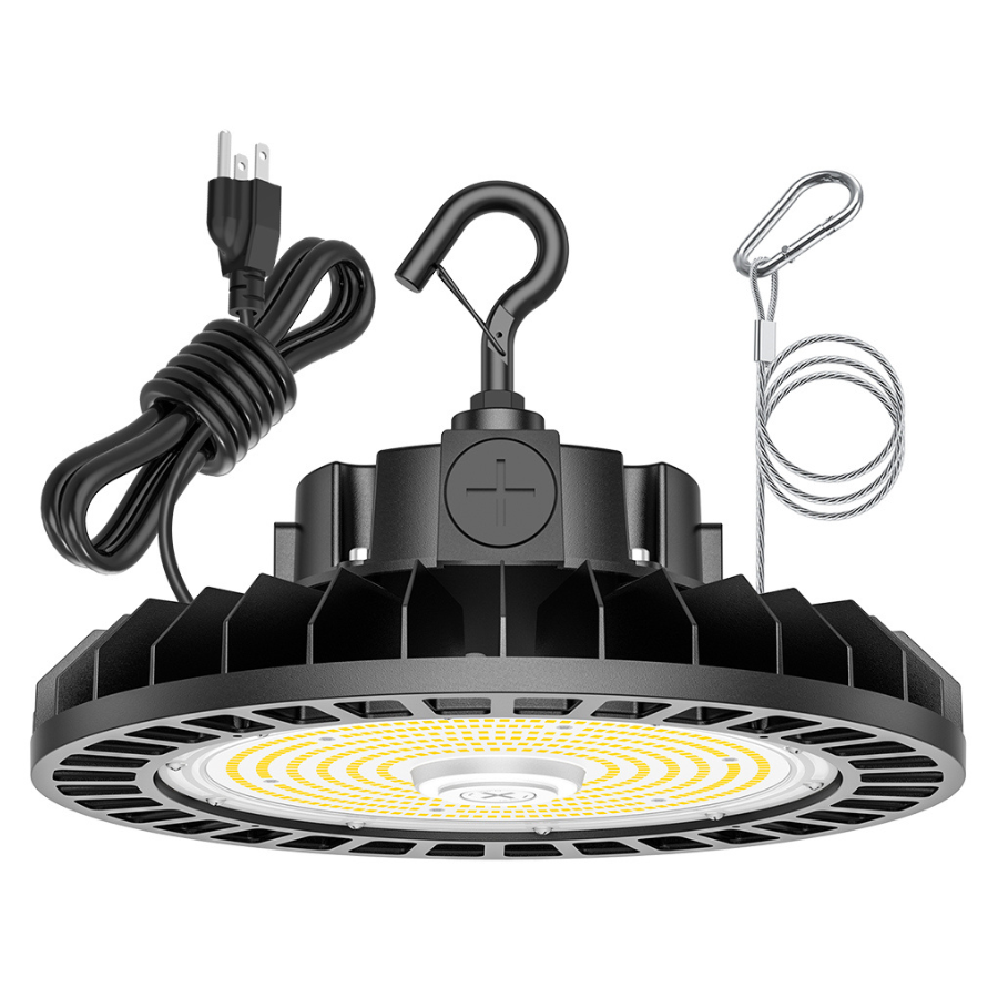 NGTLIGHT LED High Bay Light - UFO05 Series, 200W, Selectable Wattage&CCT, 100-277V, 90° Beam Angle, US PLUG
