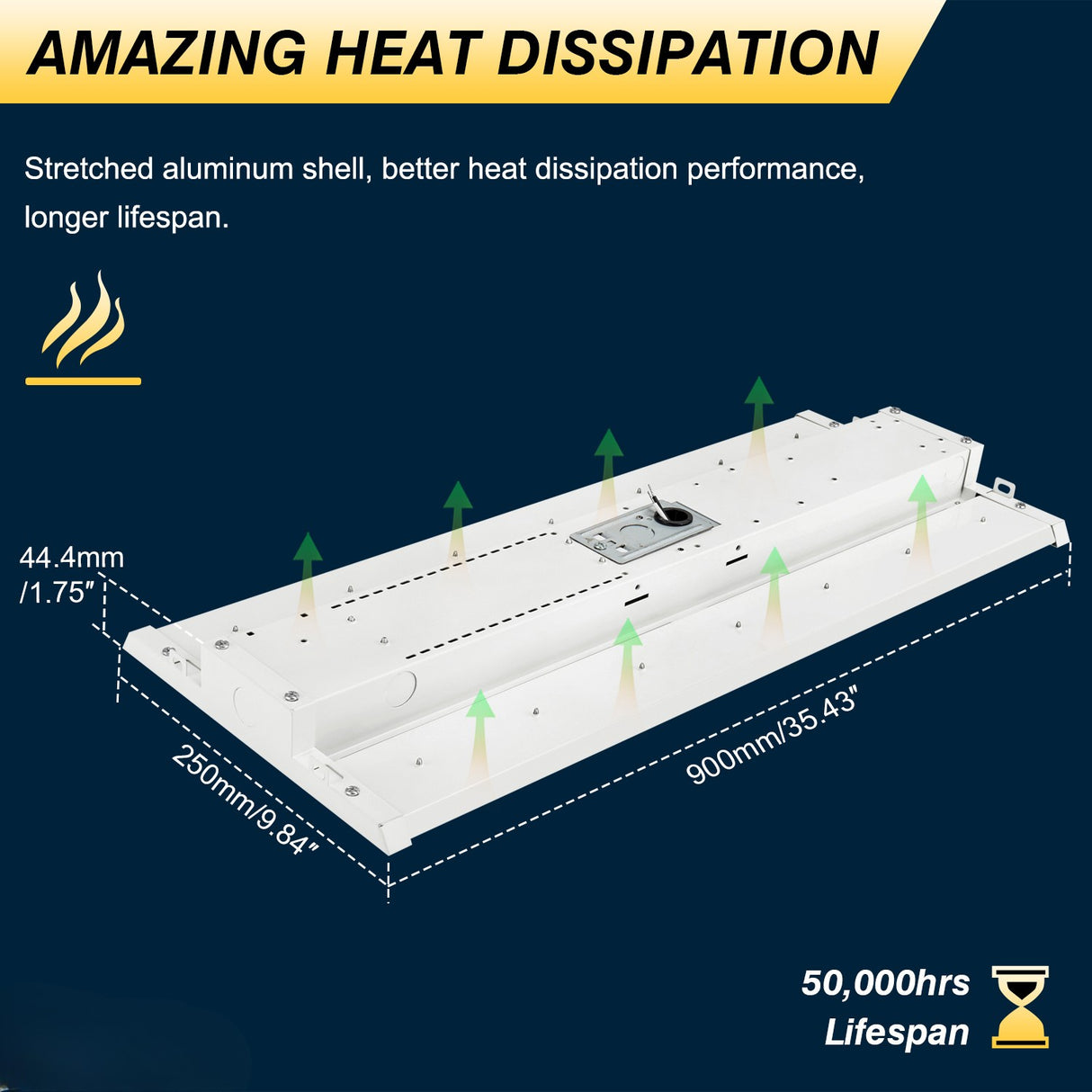 NGTLIGHT LED Linear High Bay Light - LHB06 Series,350W,Selectable Wattage & CCT,120-277V,2 Pack