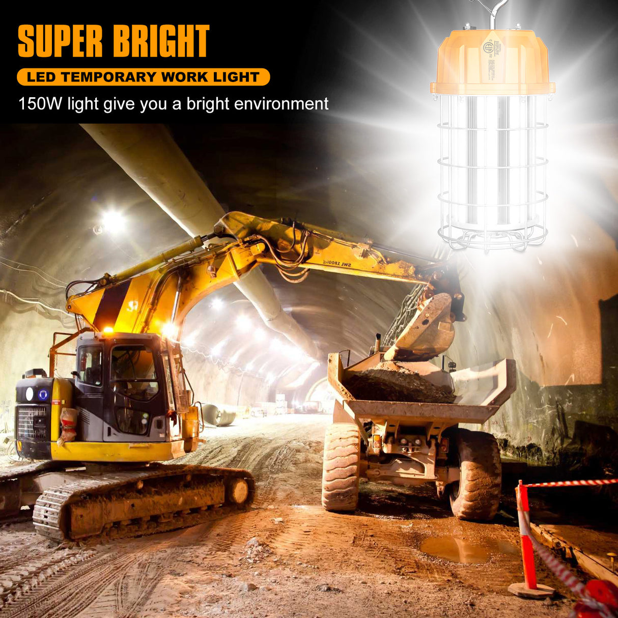 LED Round Work Light - TWL Series,150W,21000lumens,5000K,100-277V, US PLUG
