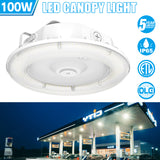 LED  Round Canopy Light - CP Series,100W,Selectable Wattage & CCT,100-277V,Dusk to Dawn
