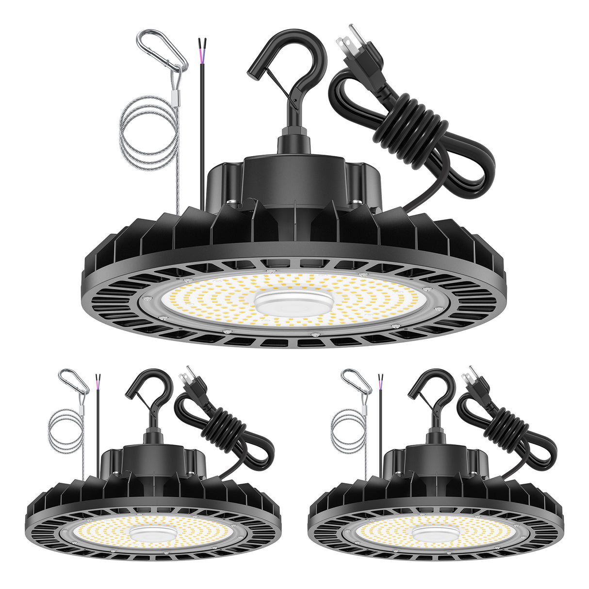 NGTLIGHT LED High Bay Light - UFO05 Series, 150W, 5000K, 100-277V, 120° Beam Angle, 0-10V DIMMABLE, US Plug