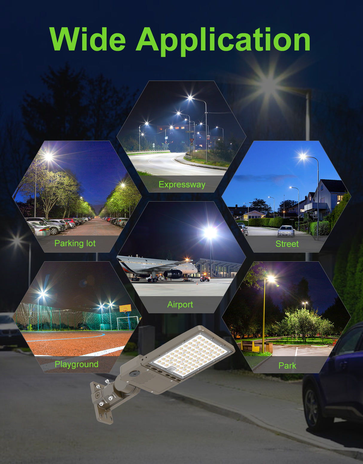 NGTLIGHT LED Parking Lot Light - NPL Series,150W,22500lumens,Selectable Wattage & CCT,100-277V, Built in Photocell,Universal Mount