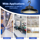 NGTLIGHT LED High Bay Light - UFO05 Series, 240W, Selectable Wattage&CCT, 100-277V, 90° Beam Angle