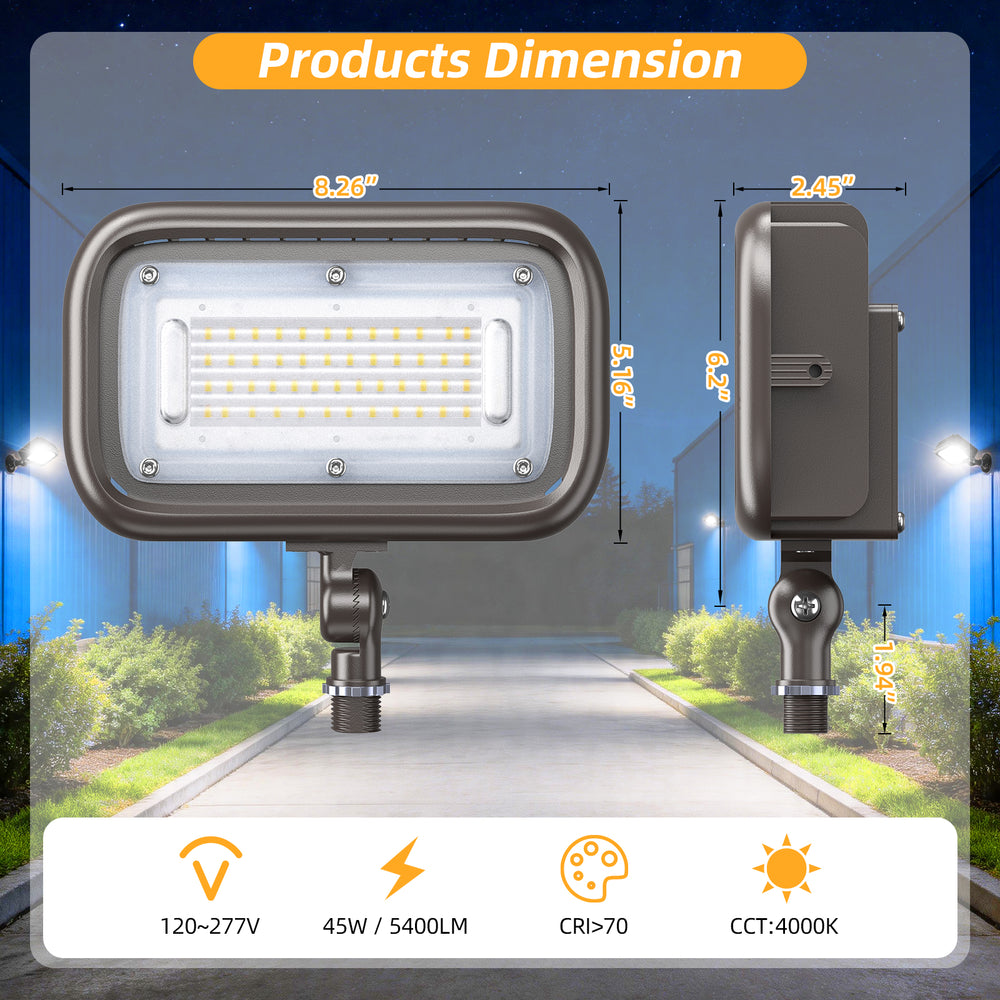 LED Knuckle Flood Light - KFL Series,45W,4000K,100-277V Application