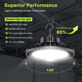 LED High Bay Light - UFO05 Series,150W,22500lumens,Selectable Wattage,5000K,100-277V,With MICROWAVE EXPANSION PORT 120°