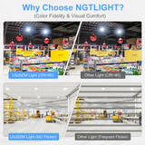 NGTLIGHT LED High Bay Light - UFO05 Series, 200W, Selectable Wattage&CCT, 100-277V, 90° Beam Angle, US PLUG
