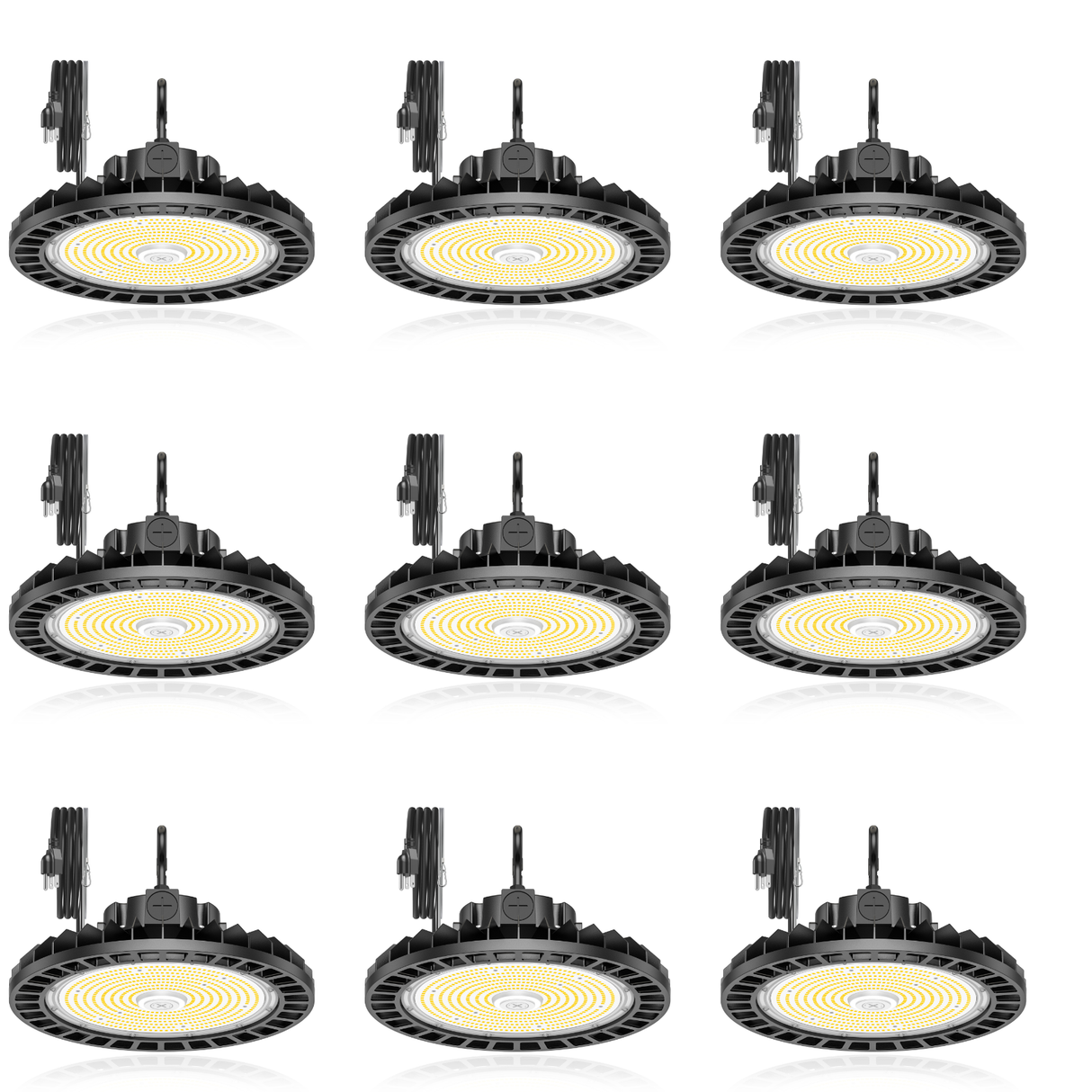 NGTLIGHT LED High Bay Light - UFO05 Series,150W,22500lumens,Selectable Wattage&CCT,100-277V,US PLUG