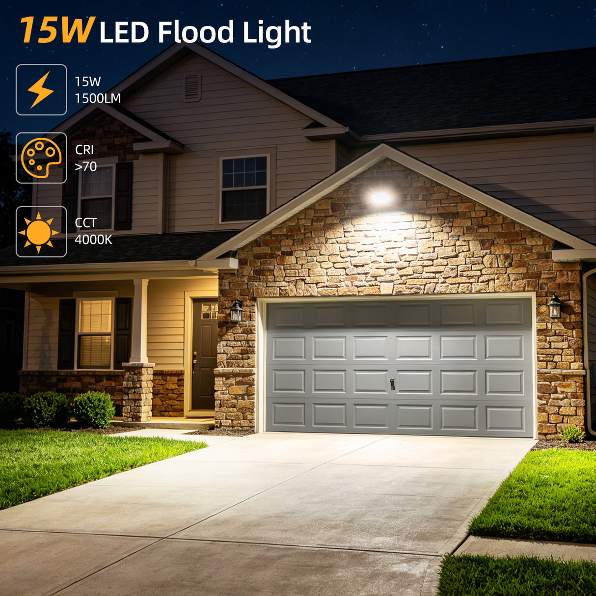 LED Knuckle Flood Light - KFL Series,15W,4000K,100-277V