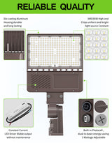 NGTLIGHT LED Parking Lot Light - PL Series,200W,30000lumens,Selectable Wattage,5000K,100-277V, Built in Photocell