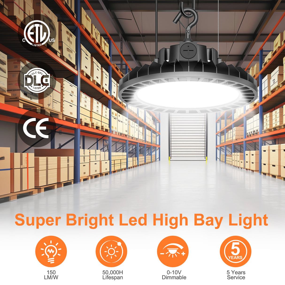 NGTLIGHT LED High Bay Light - UFO05 Series,240W,36000lumens,Selectable Wattage&CCT,100-277V,US PLUG