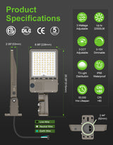NGTLIGHT LED Parking Lot Light - NPL Series,150W,22500lumens,Selectable Wattage & CCT,100-277V, Built in Photocell,Universal Mount