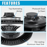 LED Circular Area Light - AL Series,150W,21000lumens,5000K,100-277V,with Photocell