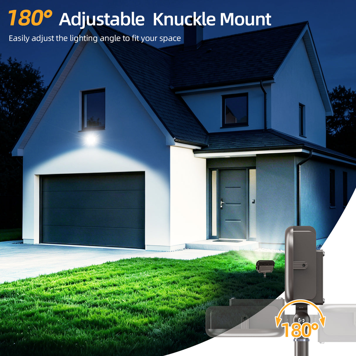 LED Knuckle Flood Light - KFL Series,45W,4000K,100-277V