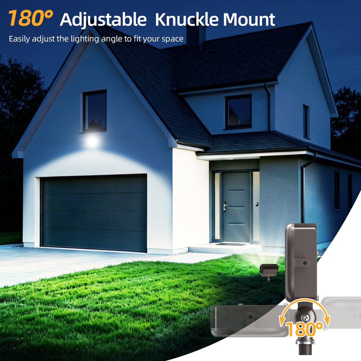 LED Knuckle Flood Light - KFL Series,30W,4000K,100-277V