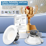 10"LED Commercial Down Light  - DNL Series,40W,5000lumens,Selectable Wattage & CCT,120-347V,4 Pack