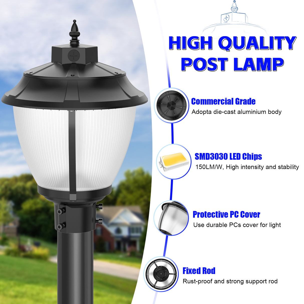 NGTLIGHT LED Ultra Pole Area Light - UPAL Series,100W,Selectable Wattage & CCT,100V-277V