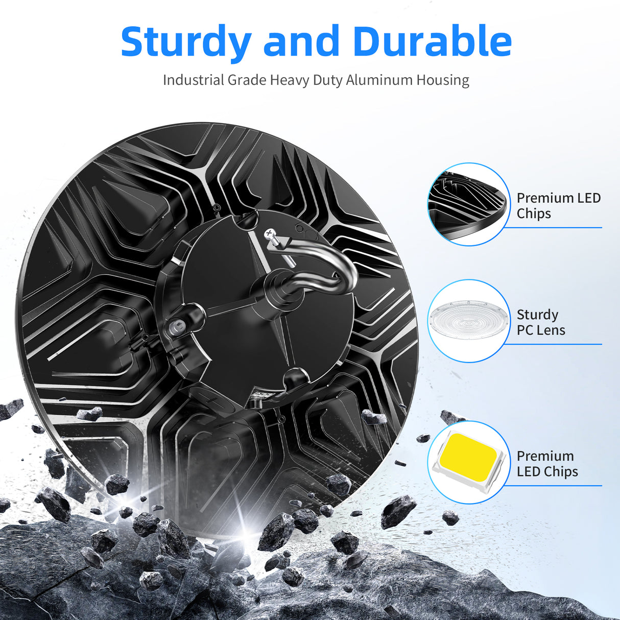 LED High Bay Light - PRO Series,300W,42000lumens,Selectable Wattage,5000K,100-277V,0-10V DIMMABLE