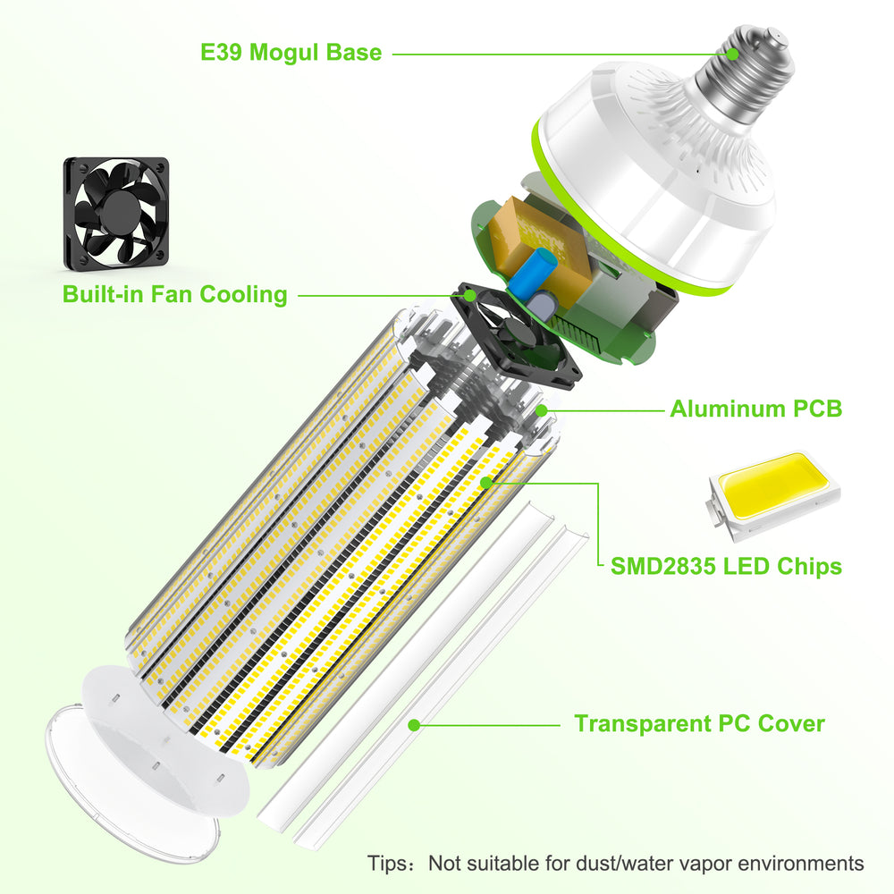NGTLIGHT LED Corn Bulb Light - WL Series,80W-300W,11200-42000lumens,5000/5700K,100-480V,E39 Base Application