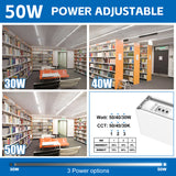 NGTLIGHT LED Architectual Light - LST06 Series, 50W, Selectable Wattage&CCT, 120-277V, 0-10V DIMMABLE, 4FT, 2 Pack