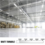 LED Strip Light - STL Series,100W,14000lumens,Selectable Wattage & CCT,120-277V,8FT,4 Pack,WITH AUDIO JACK SENSOR BASE